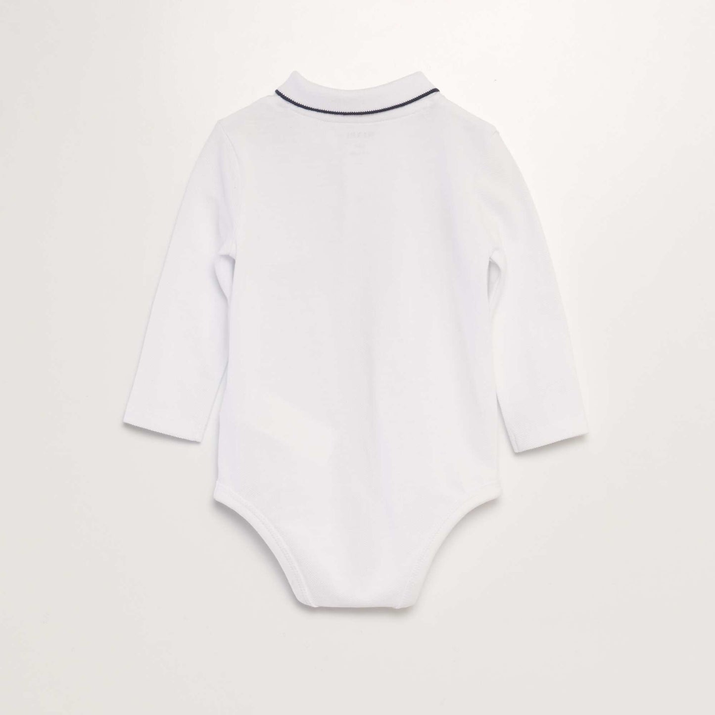 Long-sleeved polo collar bodysuit WHITE