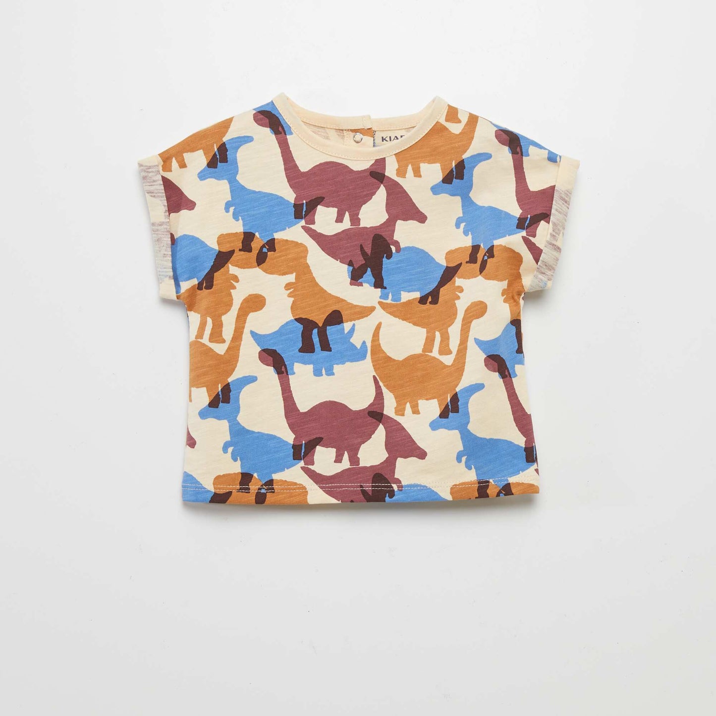 Printed short-sleeved T-shirt BEIGE