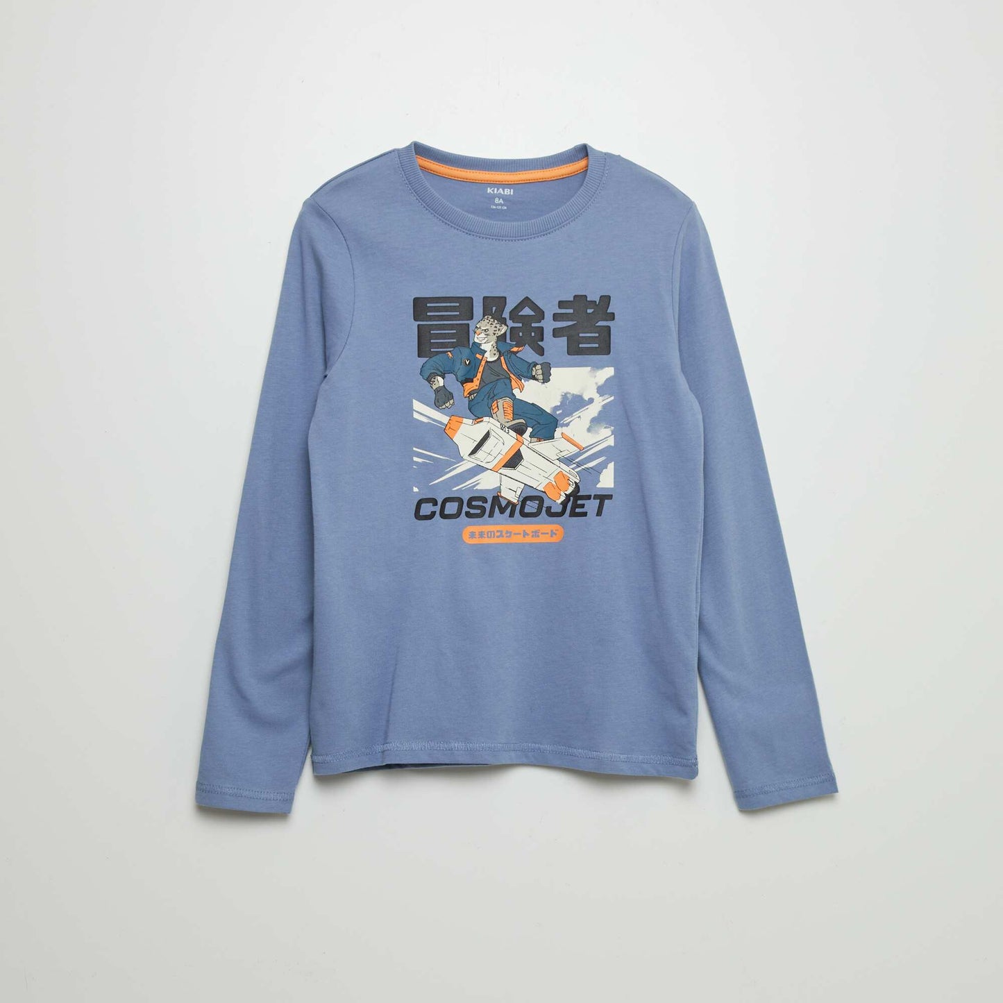 Long-sleeved cotton T-shirt BLUE