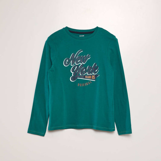 Long-sleeved cotton T-shirt GREEN