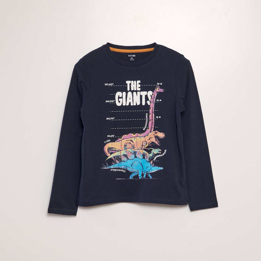 Long-sleeved cotton T-shirt BLUE