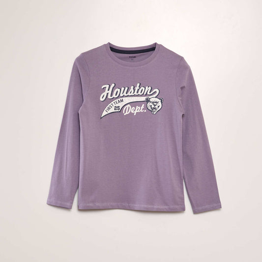 Long-sleeved cotton T-shirt PURPLE