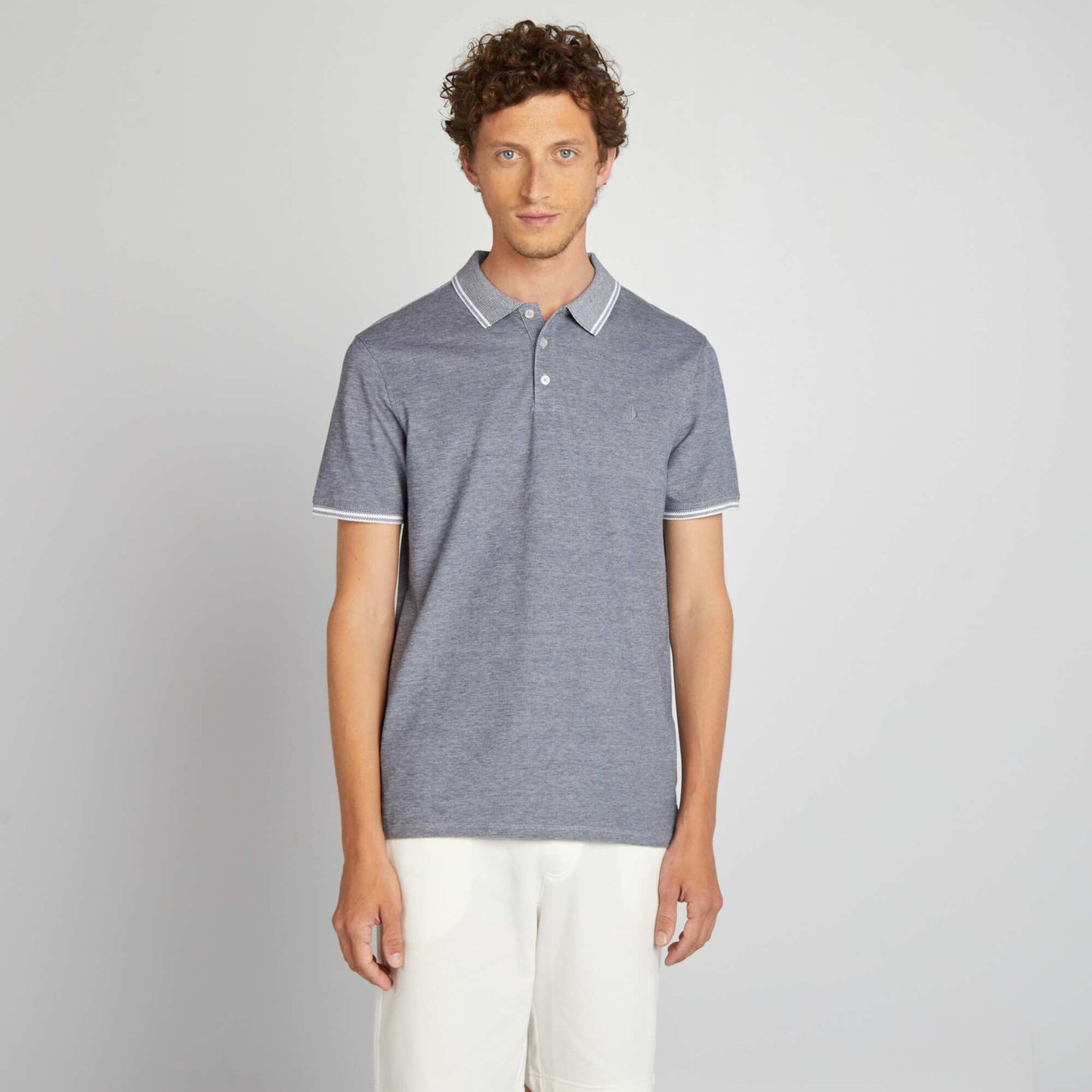 Regular fit short-sleeved polo shirt WHITE