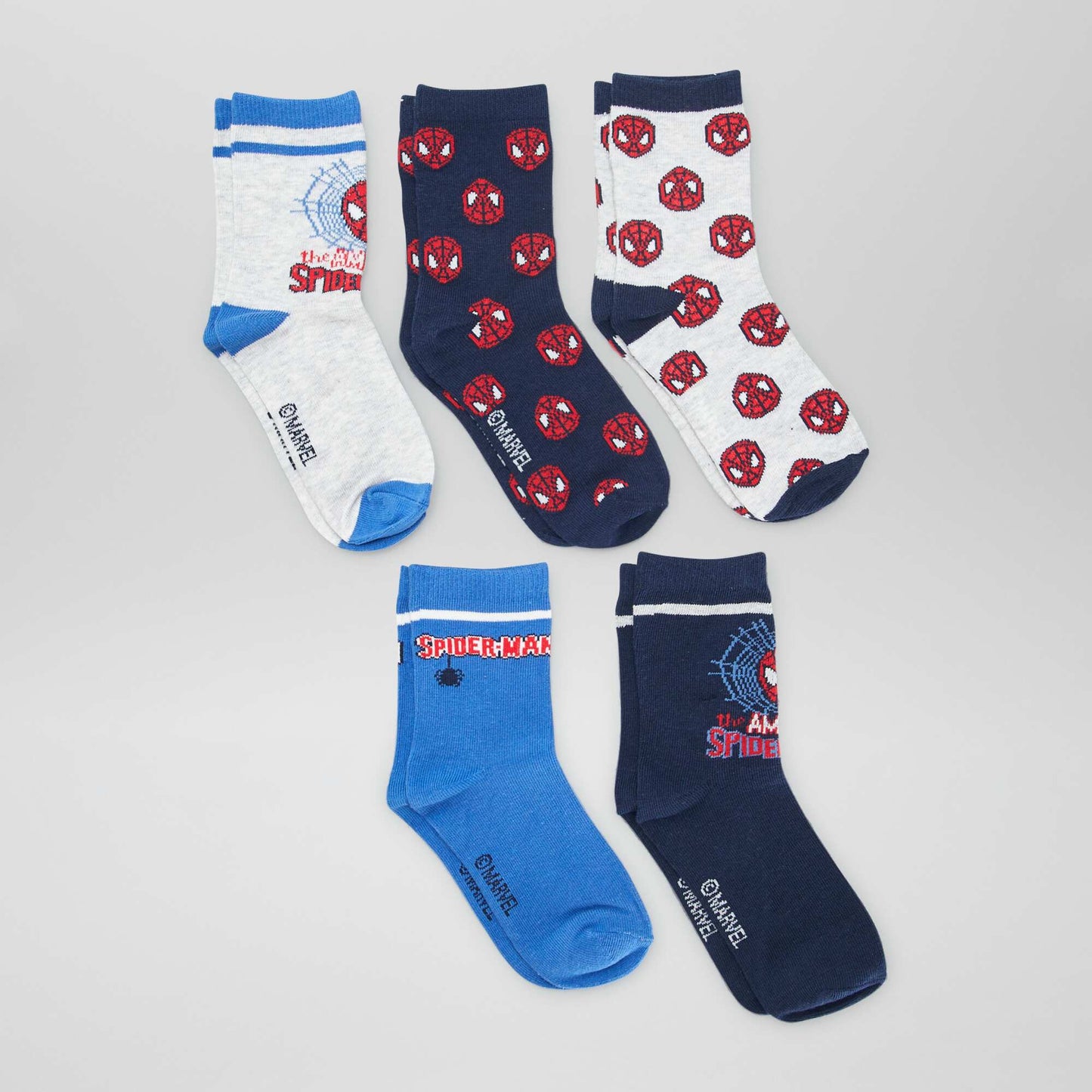 Pack of 'Spiderman' socks - 5 pairs BLUE