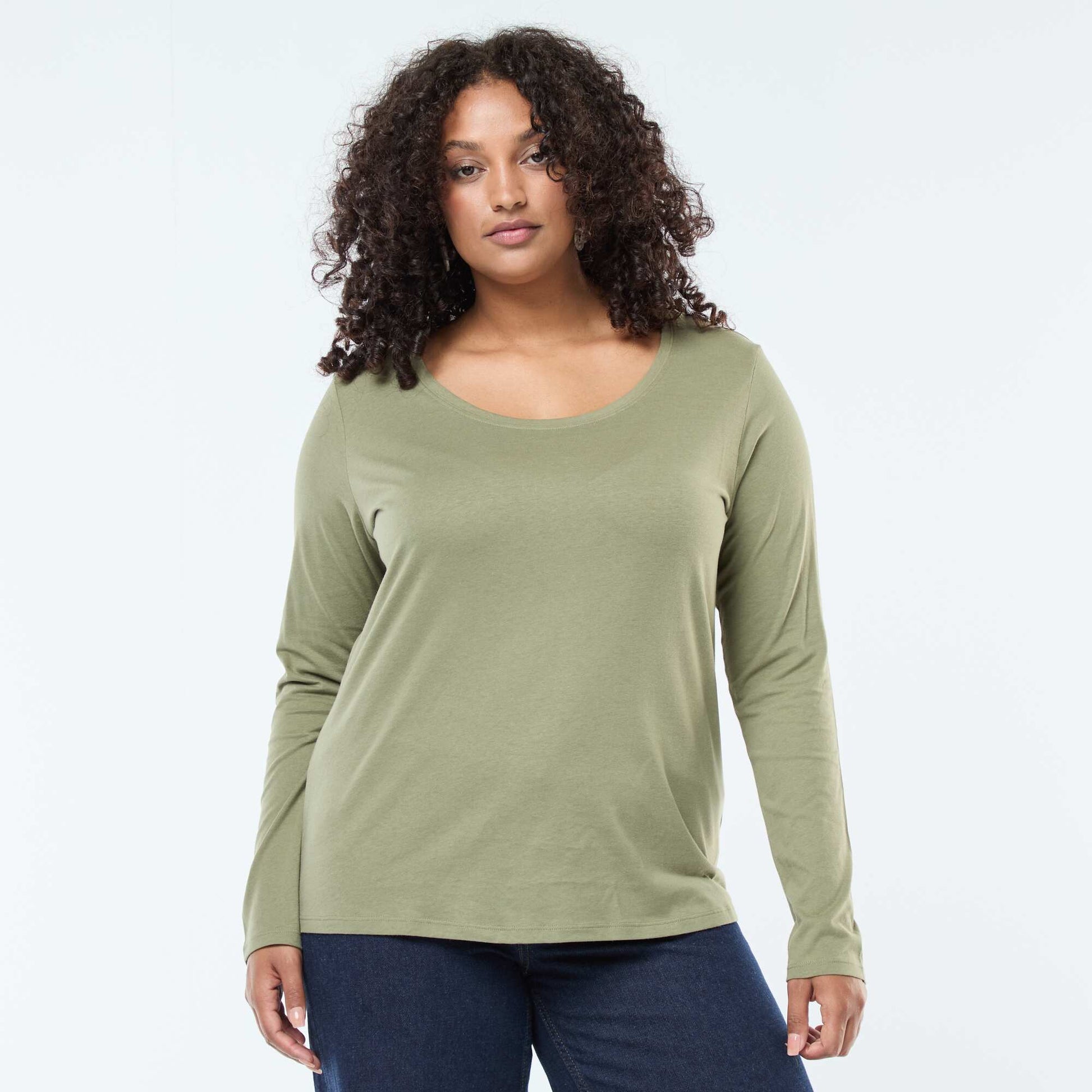 Plain Jersey Long-Sleeve T-shirt GREEN