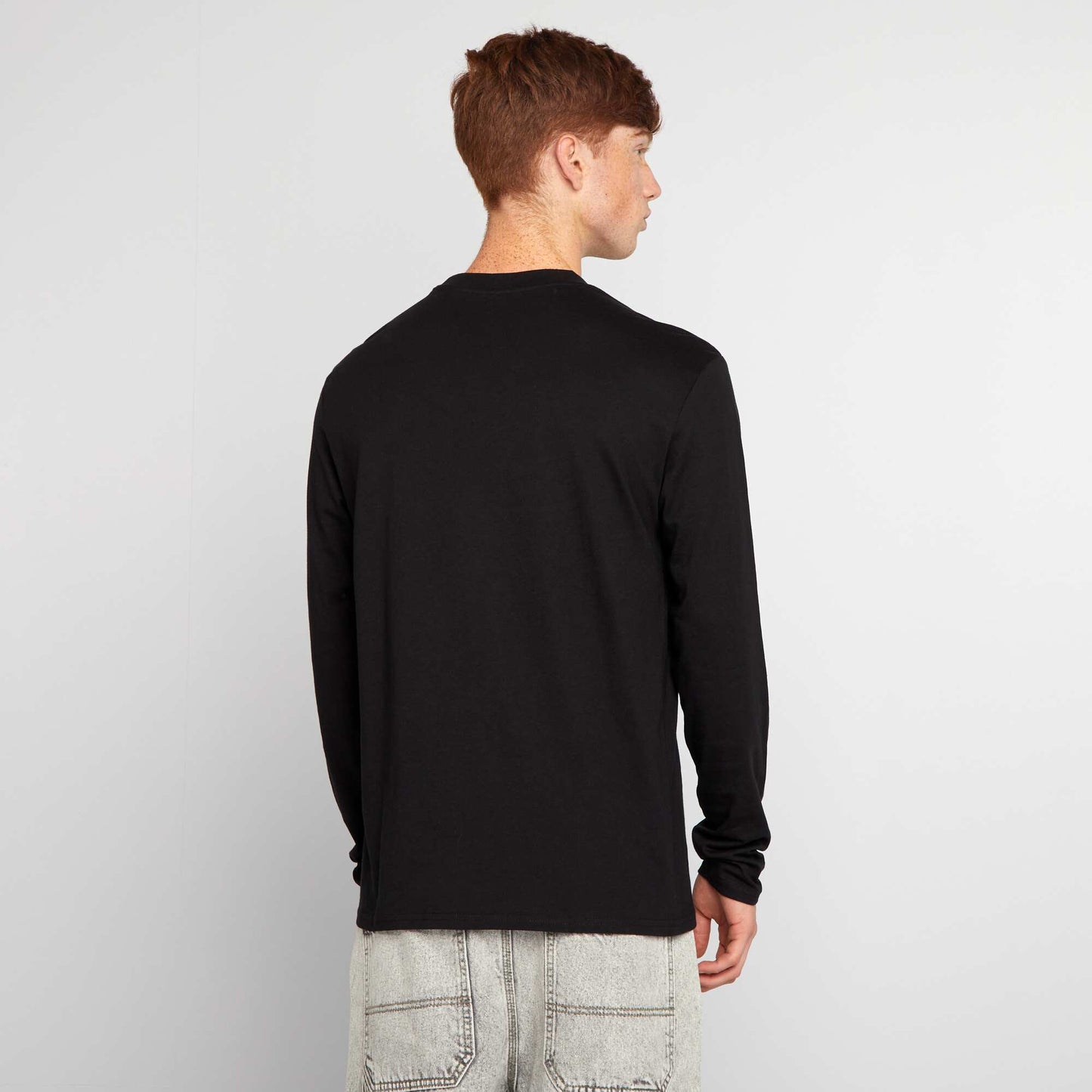 Long-sleeved jersey T-shirt BLACK