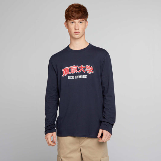 Long-sleeved jersey T-shirt BLUE