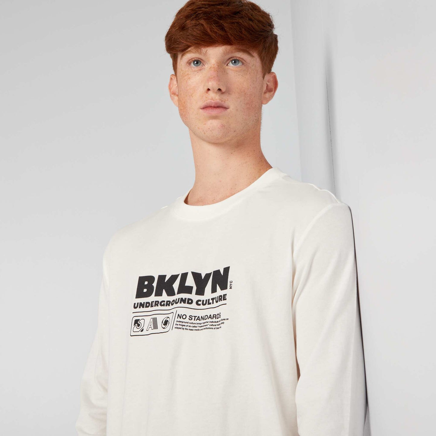 Long-sleeved jersey T-shirt WHITE