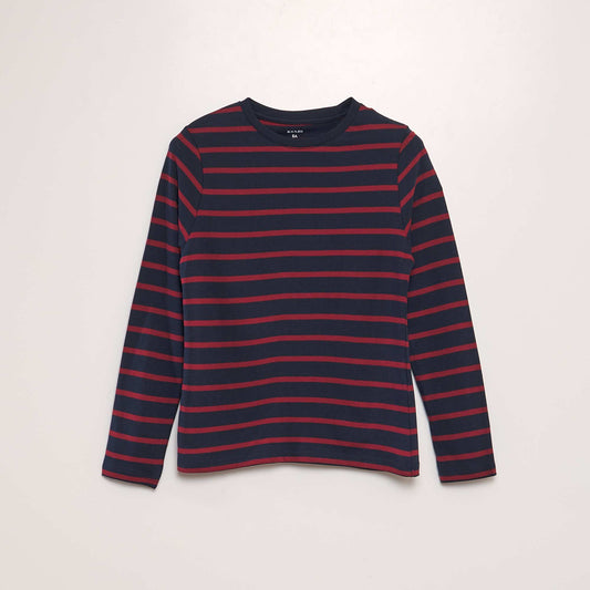 Striped cotton T-shirt BLUE