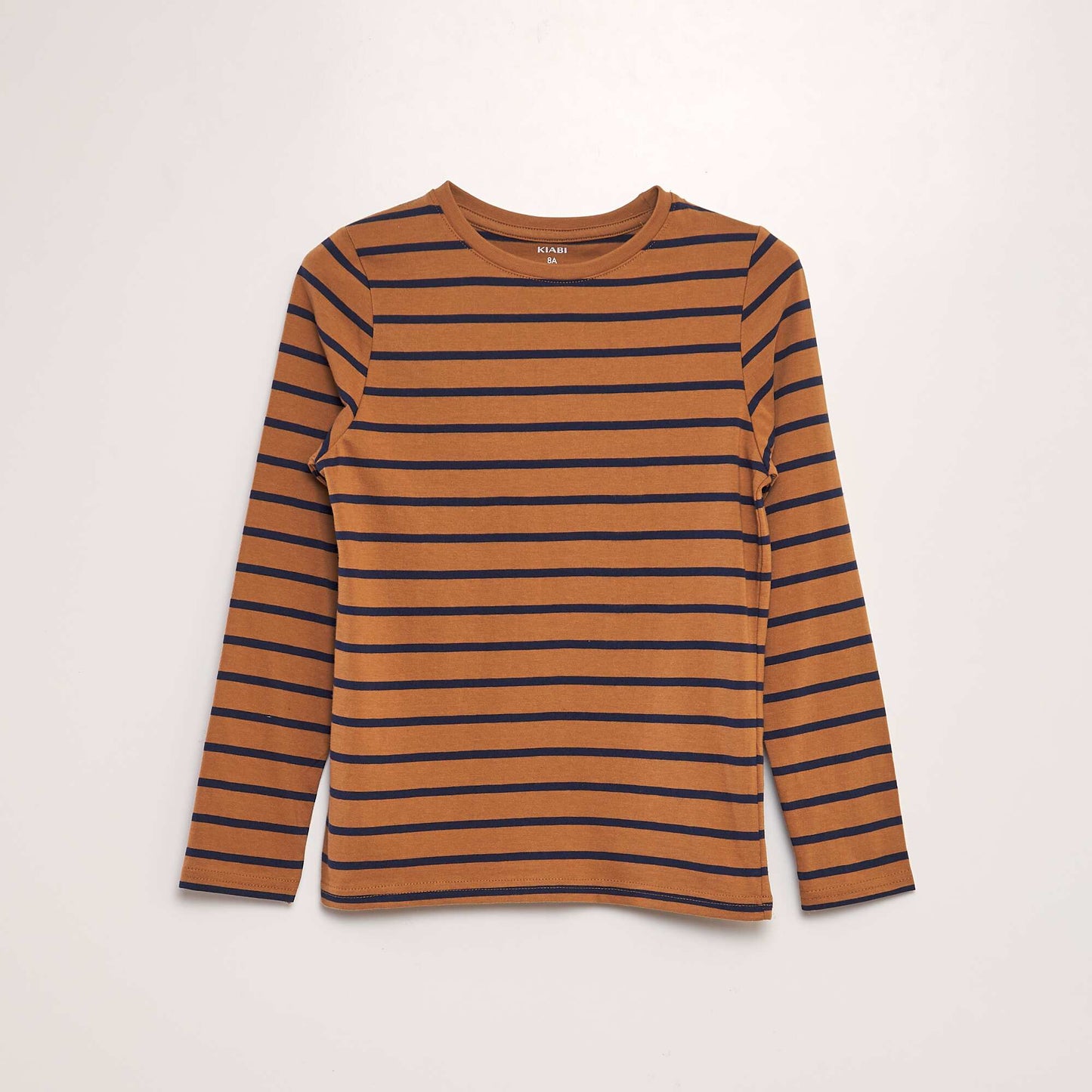 Striped cotton T-shirt BROWN