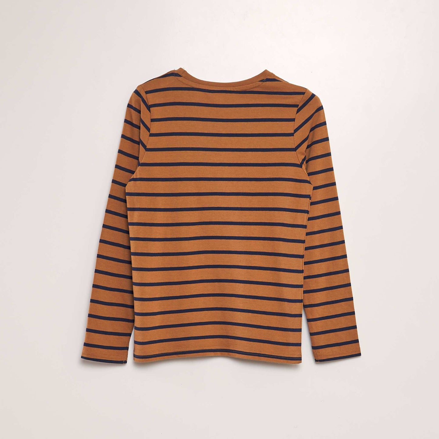 Striped cotton T-shirt BROWN