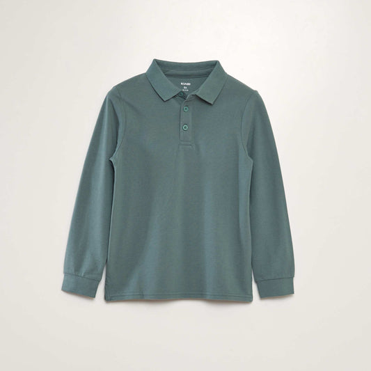Long-sleeved polo shirt GREEN