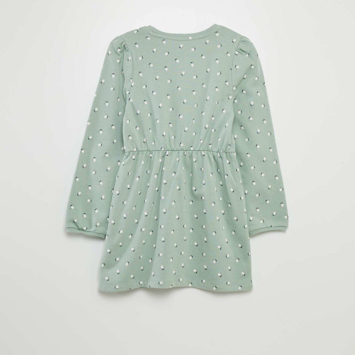 Printed French terry dress GREEN