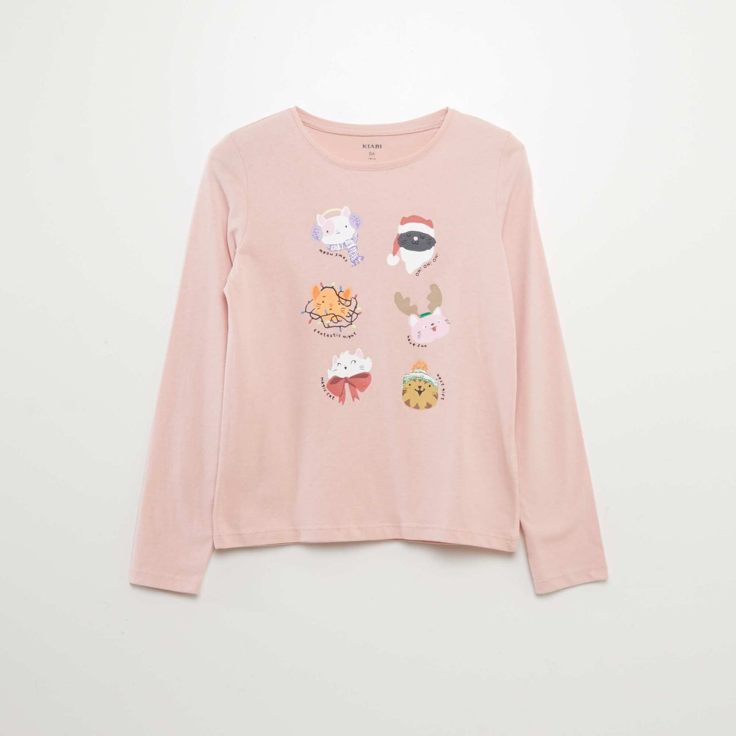 Long-sleeved printed T-shirt PINK