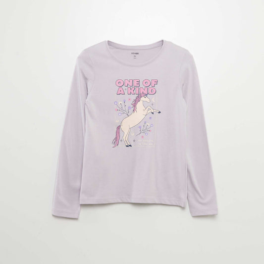 Long-sleeved printed T-shirt PURPLE