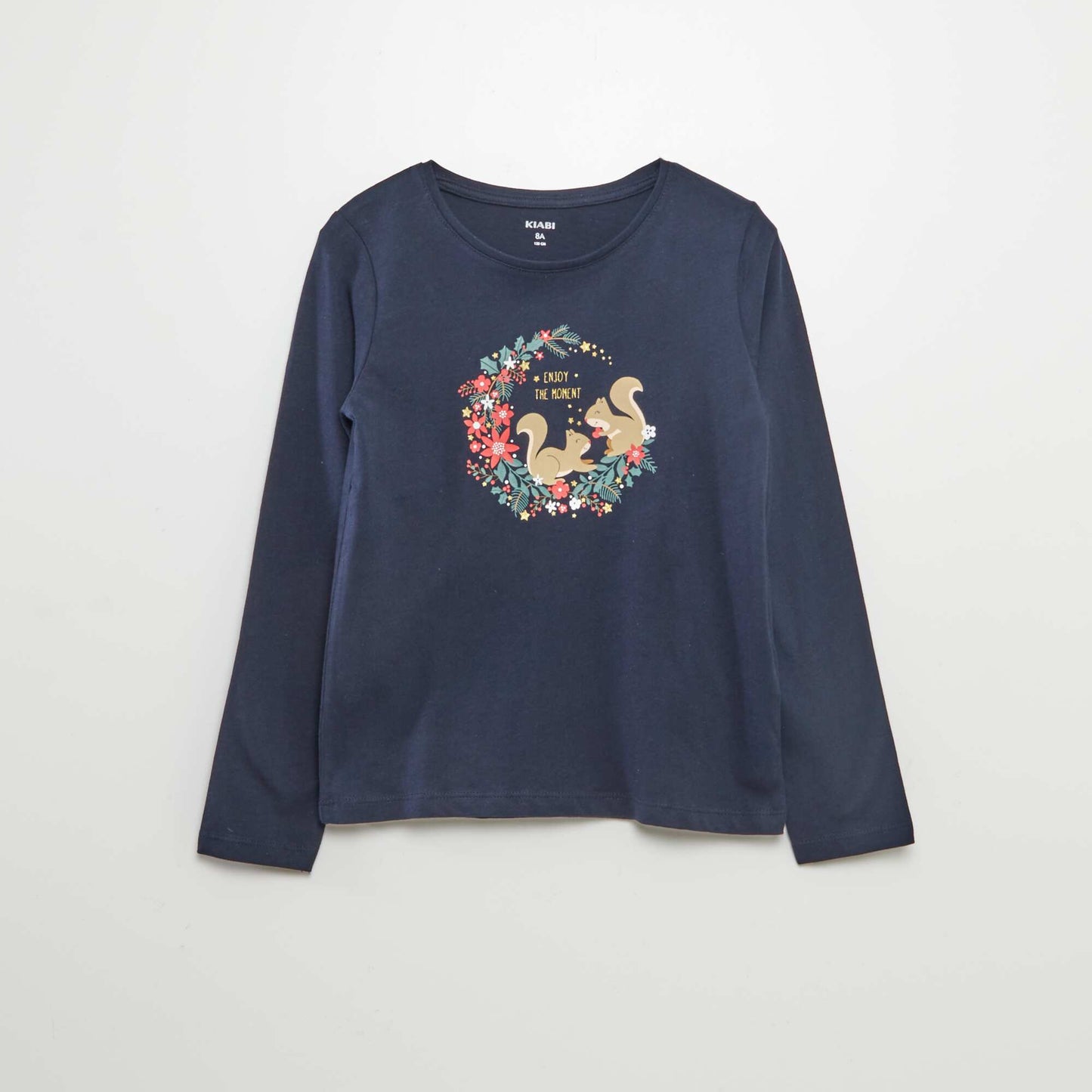 Long-sleeved printed T-shirt BLUE