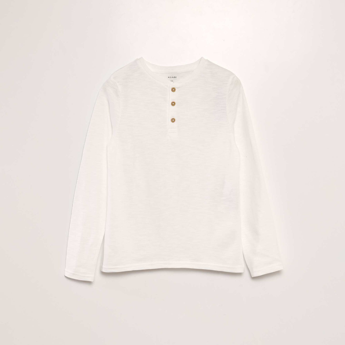 Henley collar T-shirt WHITE