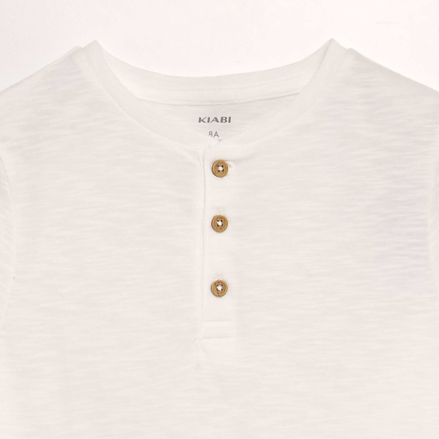 Henley collar T-shirt WHITE