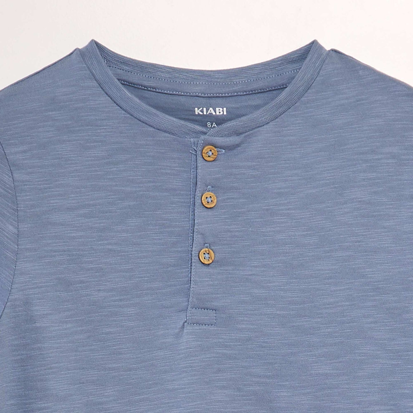 Henley collar T-shirt BLUE