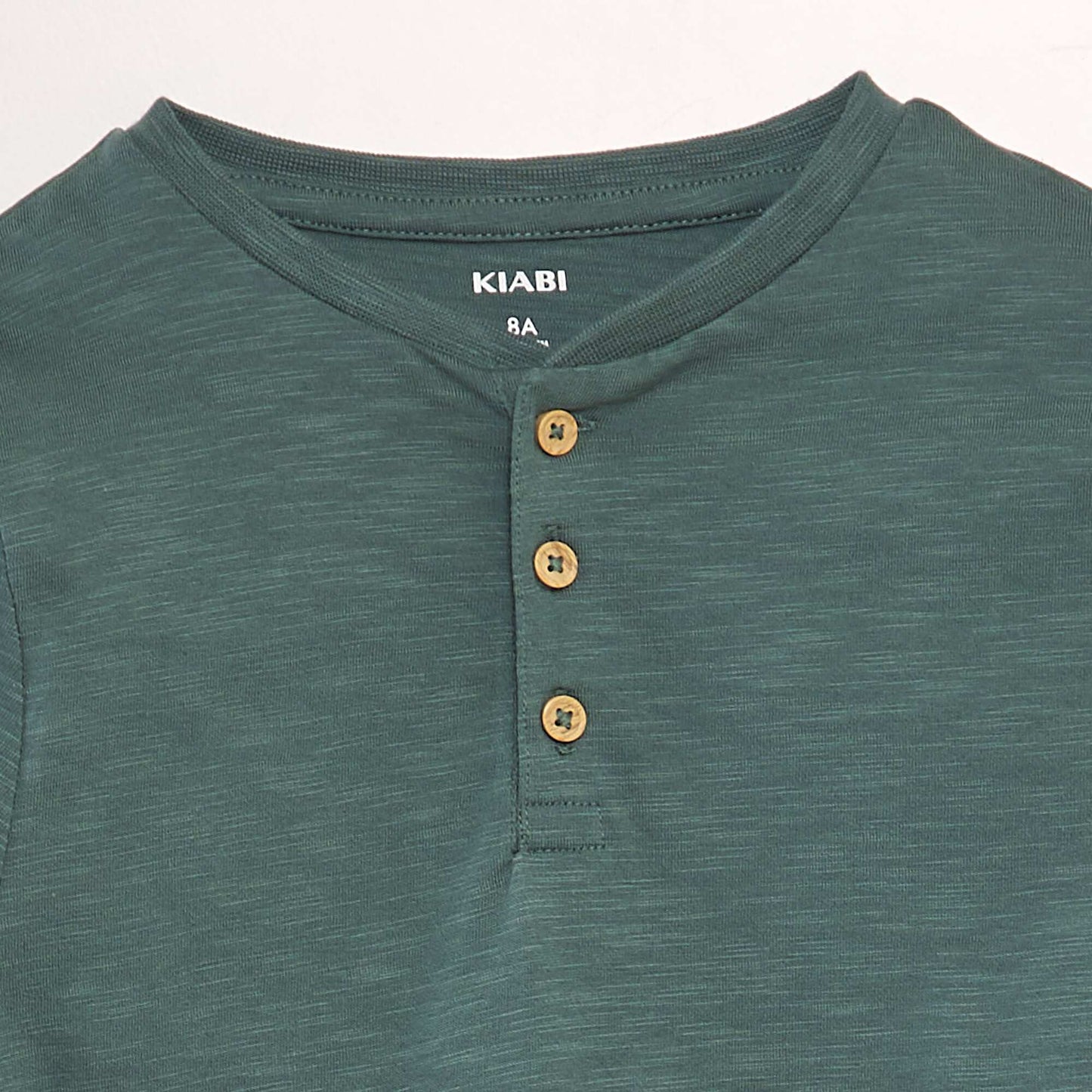 Henley collar T-shirt GREEN