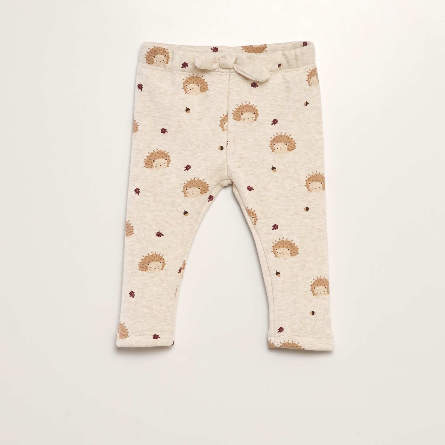 Sweatshirt fabric trousers with bow BEIGE