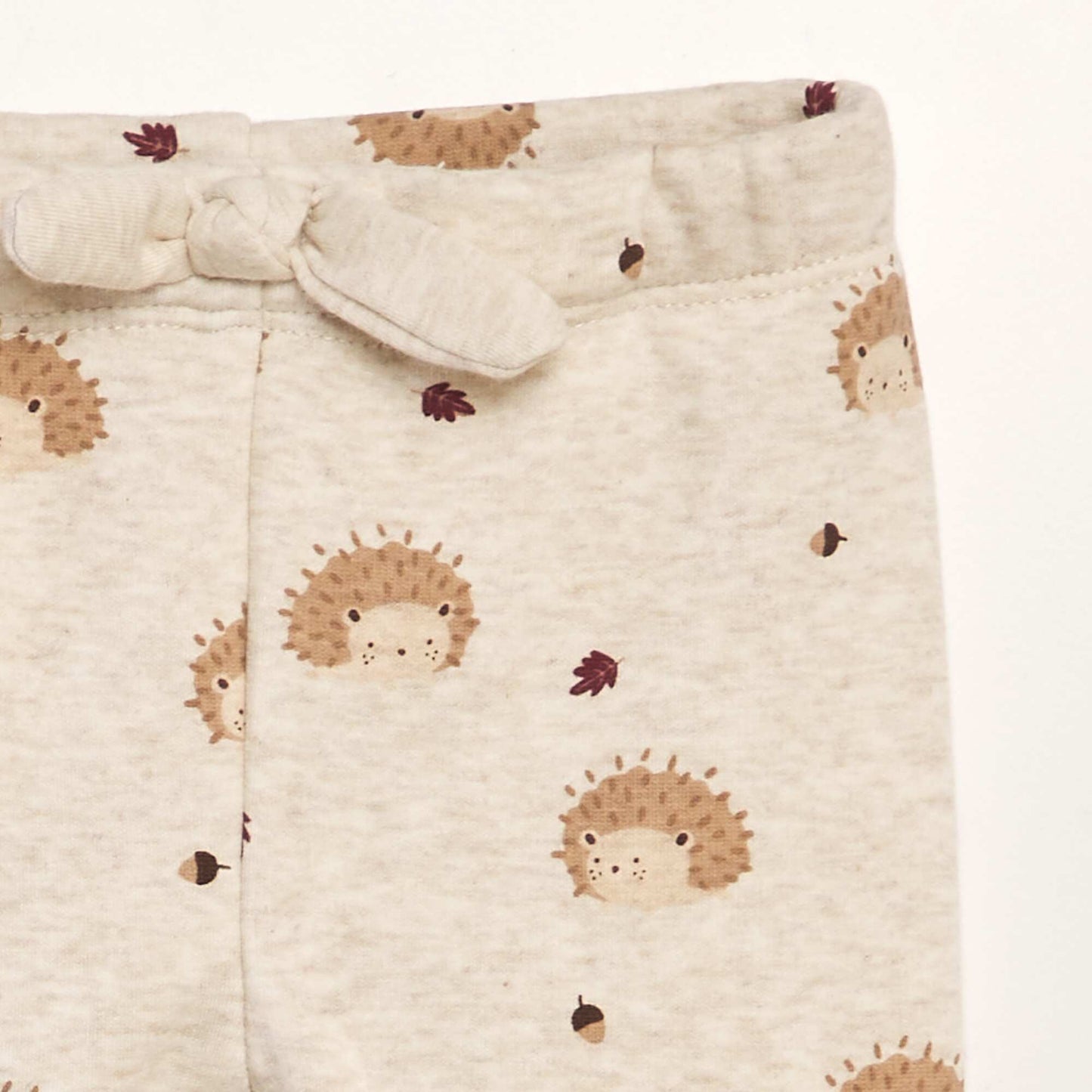 Sweatshirt fabric trousers with bow BEIGE