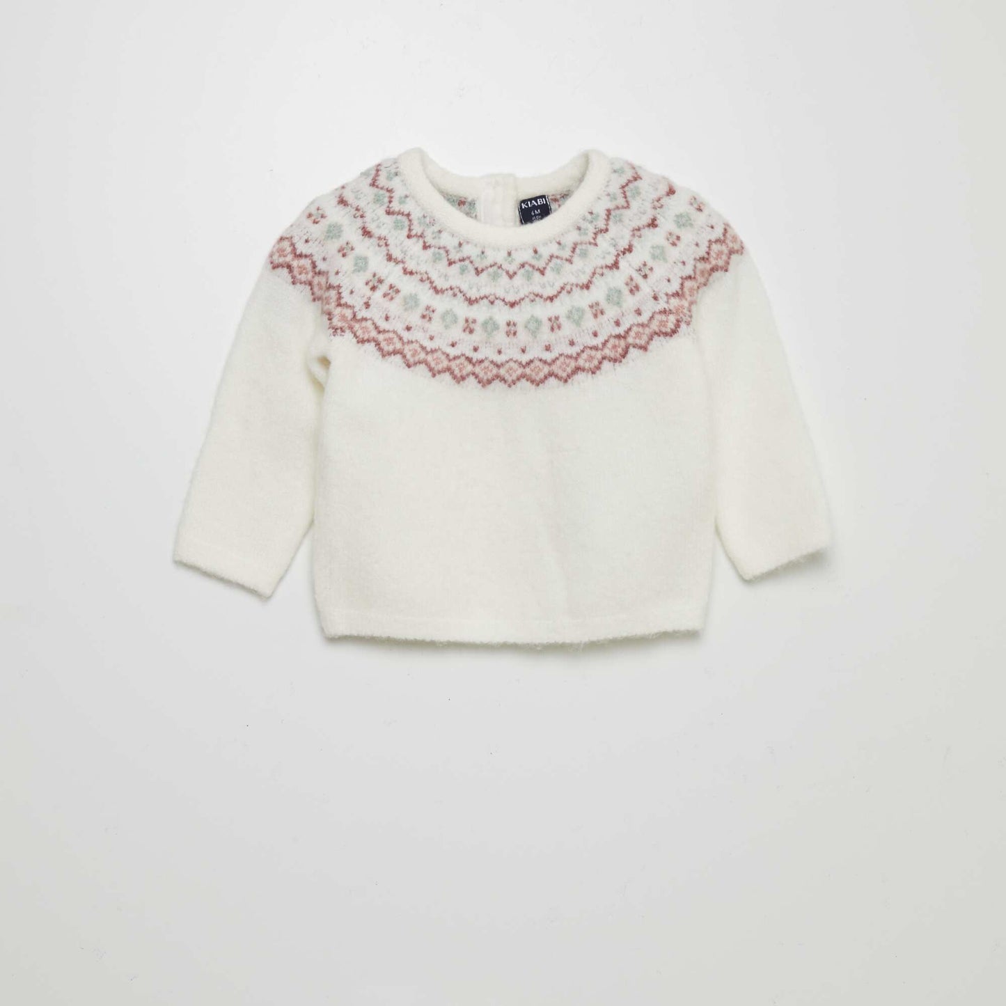 Warm jacquard sweater WHITE