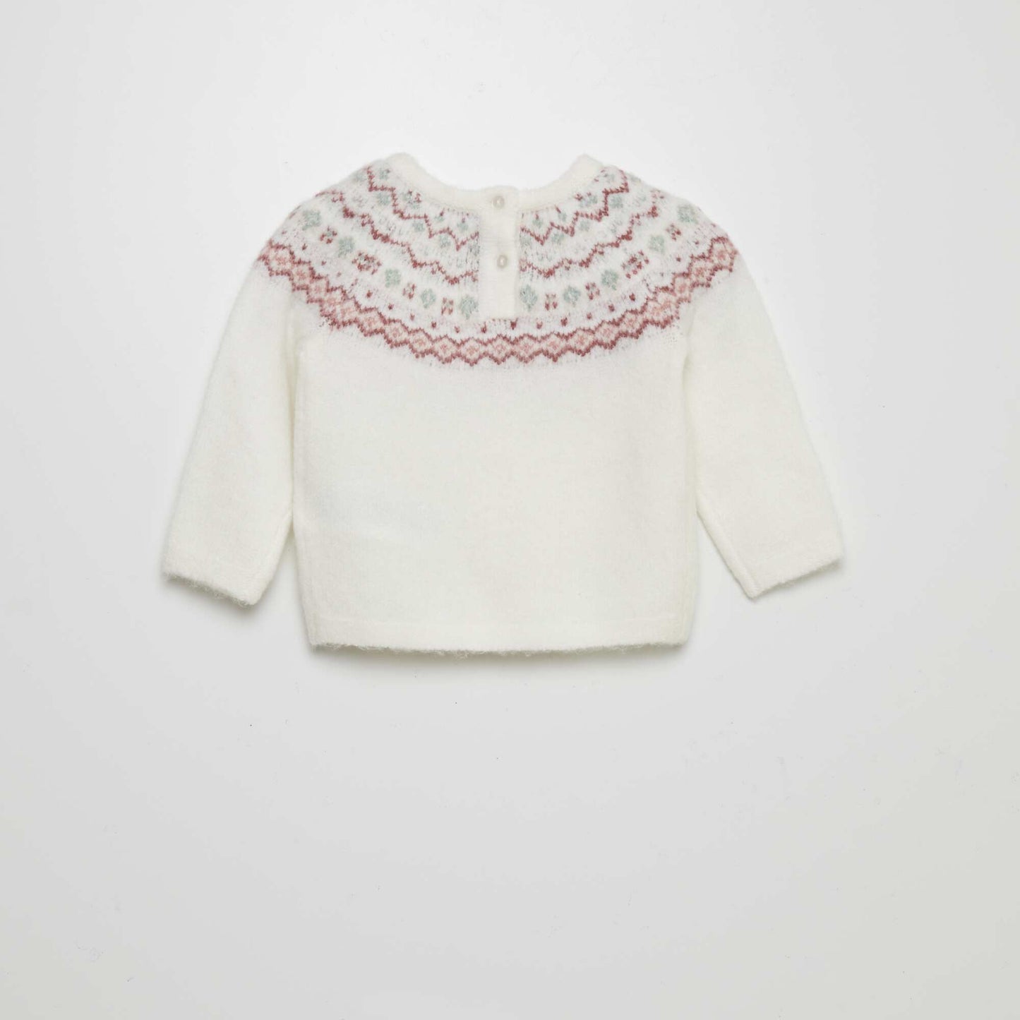 Warm jacquard sweater WHITE