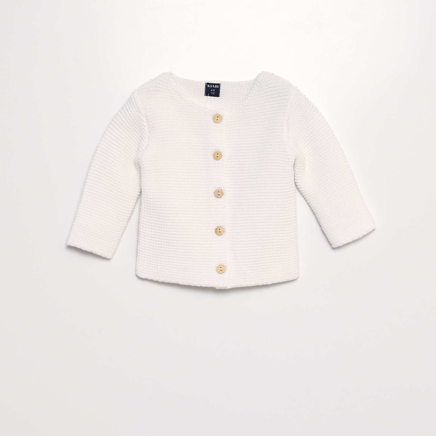 Plain knit cardigan WHITE