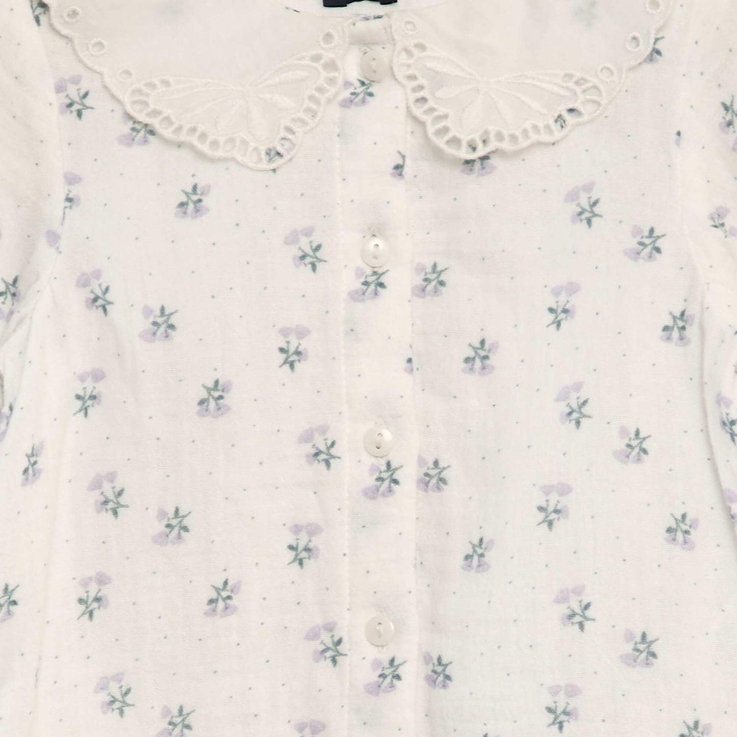 بلوزة من الشاش القطني باللون الأبيض من Broderie anglaise