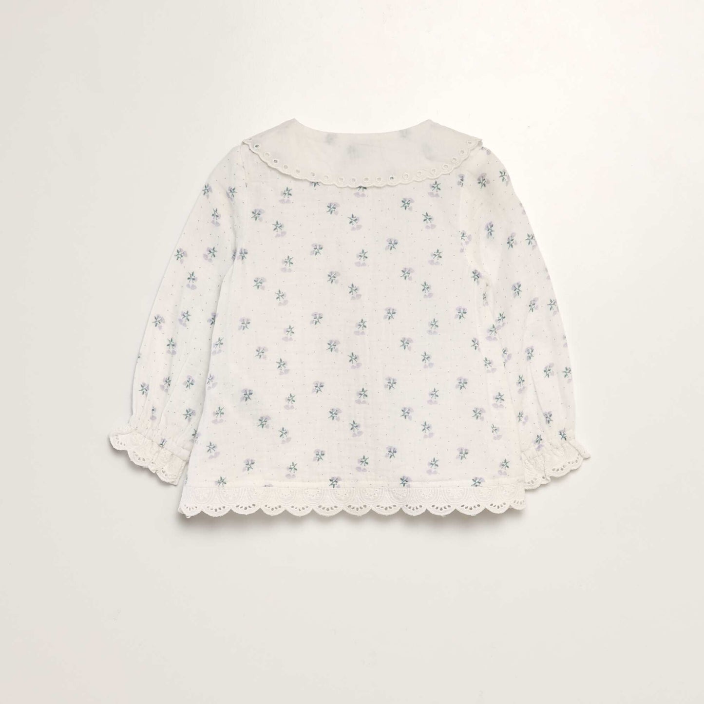 بلوزة من الشاش القطني باللون الأبيض من Broderie anglaise