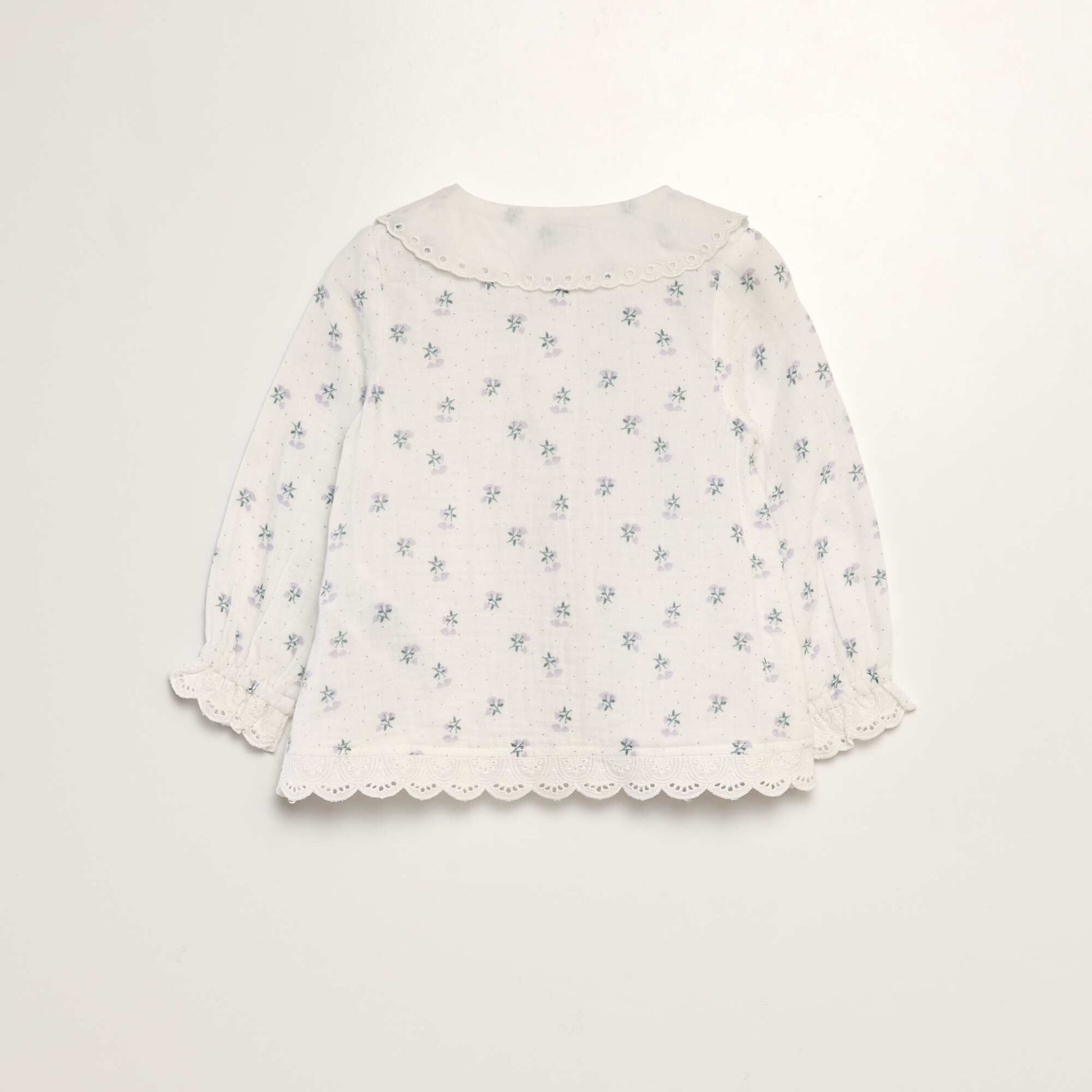 بلوزة من الشاش القطني باللون الأبيض من Broderie anglaise
