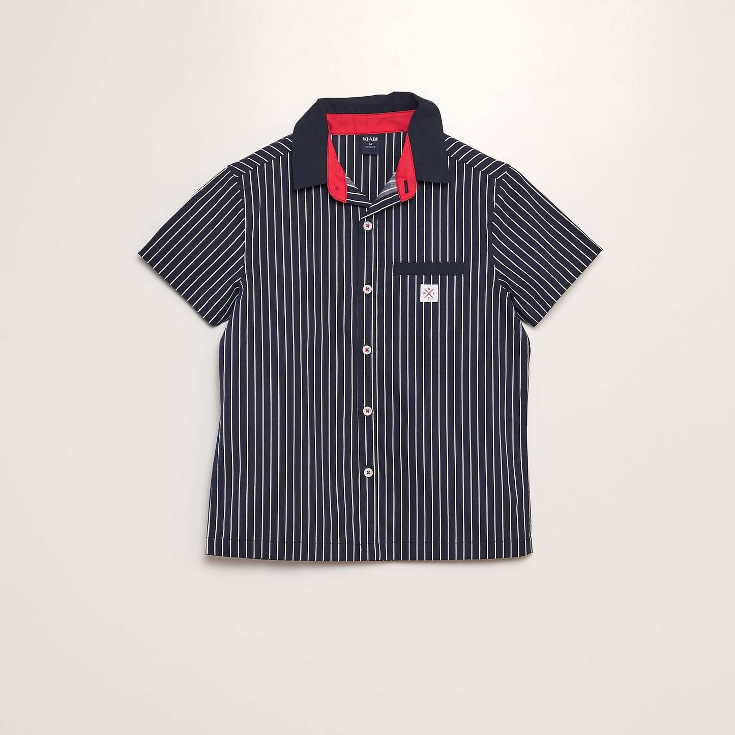 Poplin shirt with short sleeves BLUE