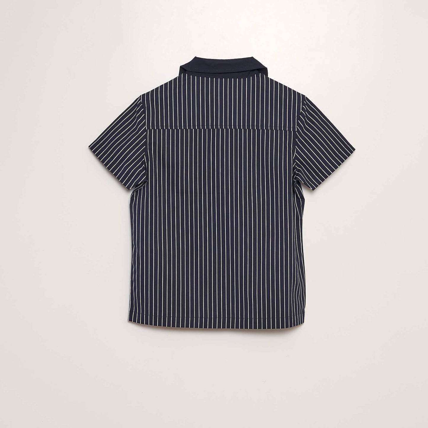 Poplin shirt with short sleeves BLUE