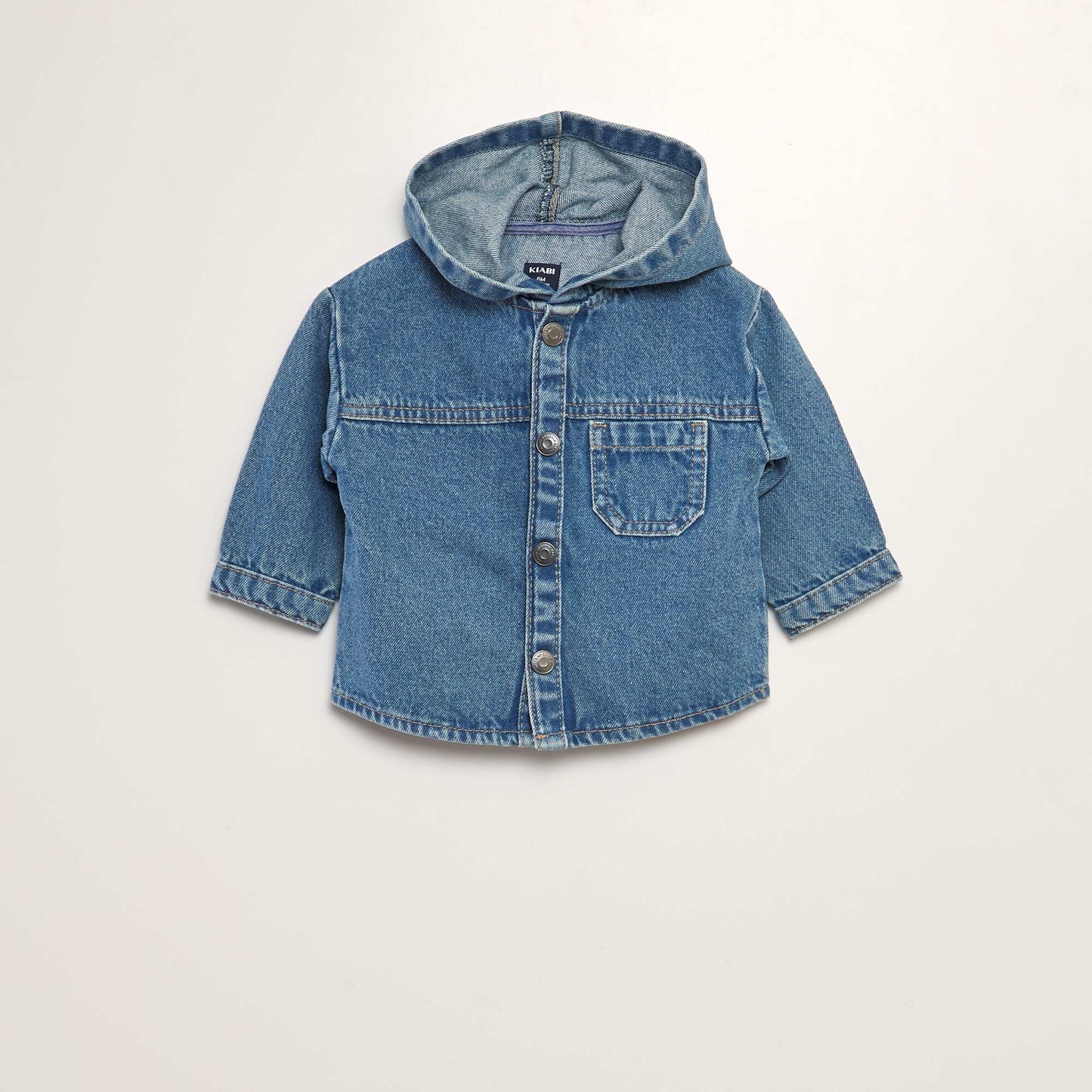 Hooded denim overshirt BLUE