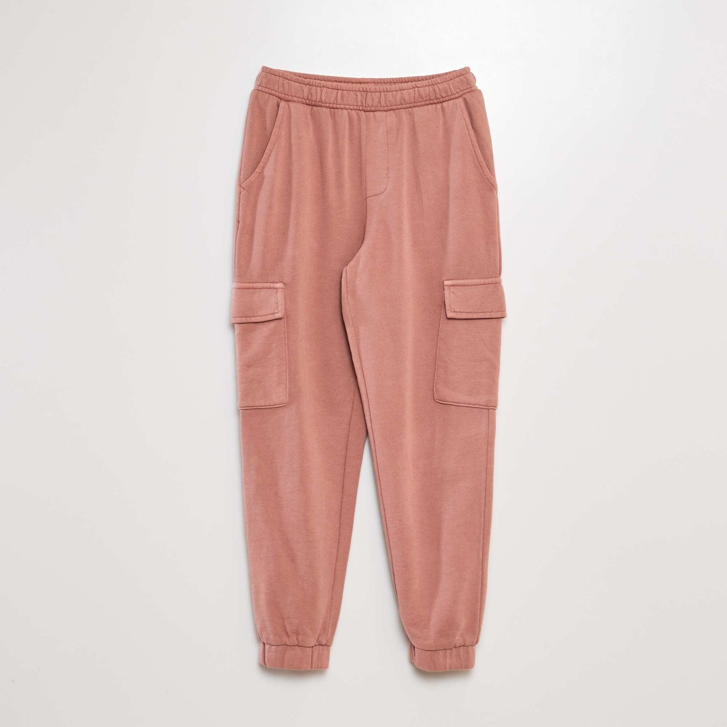 Sweatshirt fabric joggers with pockets PINK