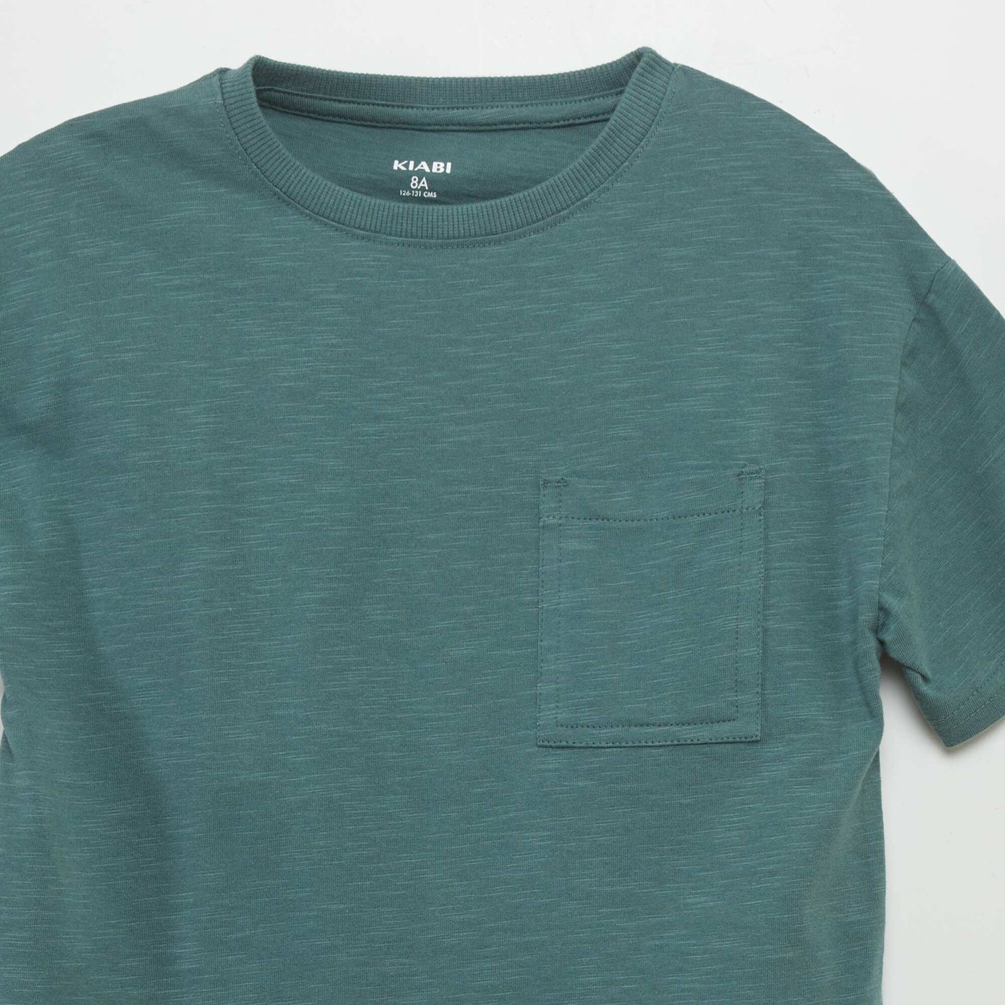 Plain stranded knit T-shirt GREEN