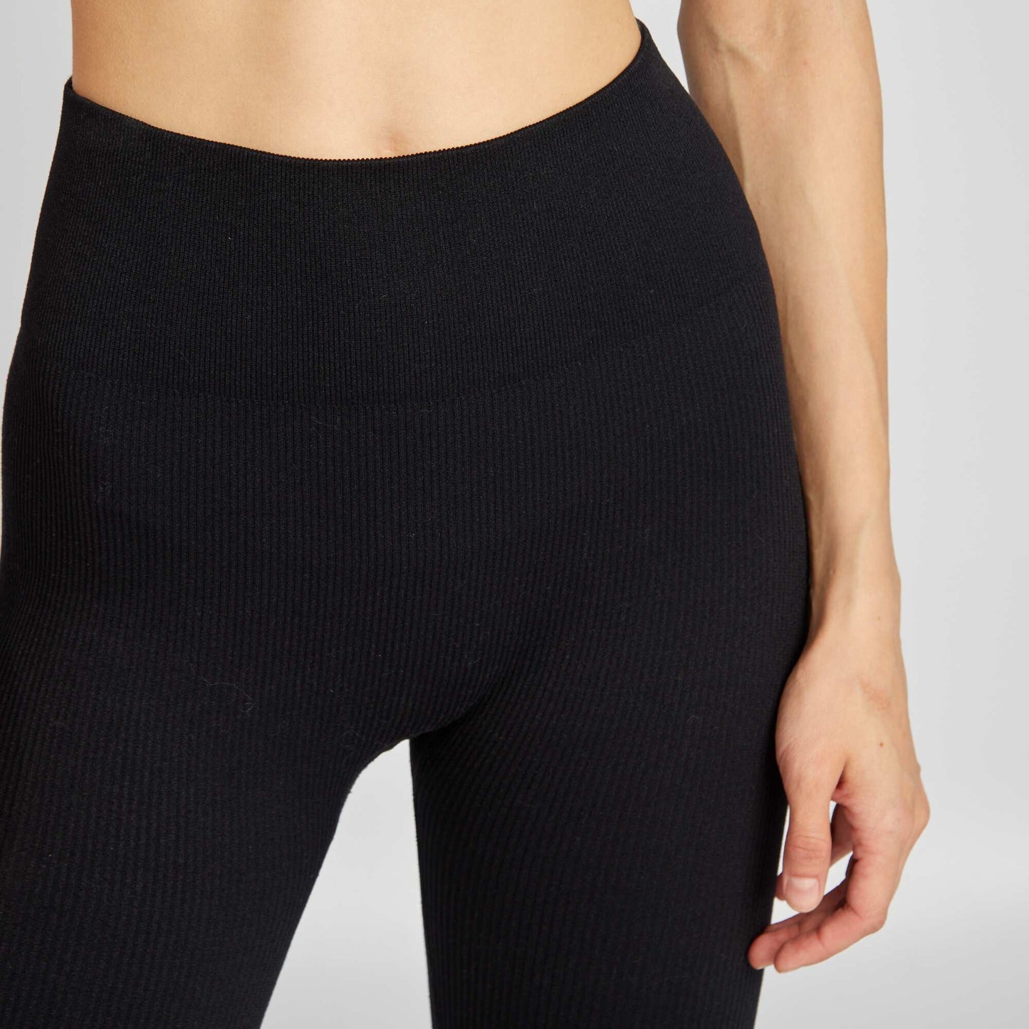 Seamless ribbed leggings black