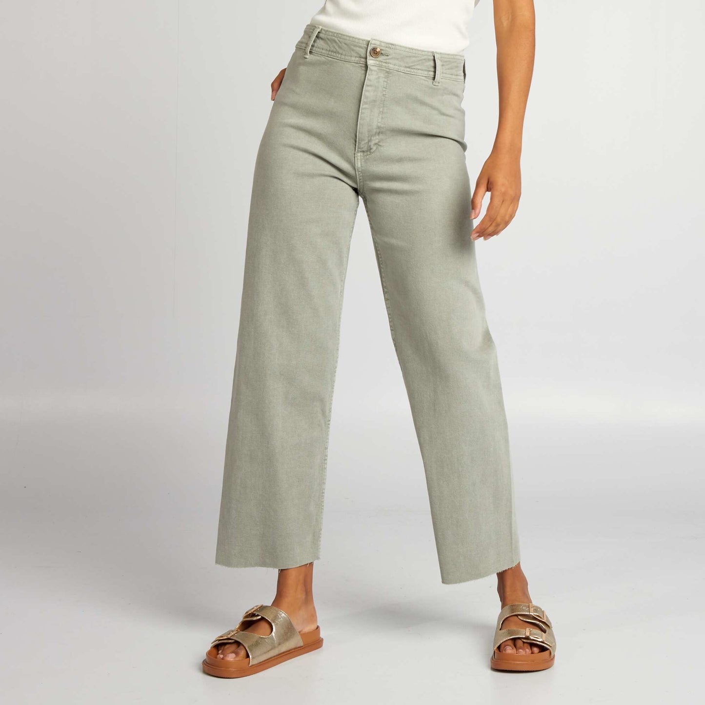 Straight wide-leg trousers - L28 KHAKI