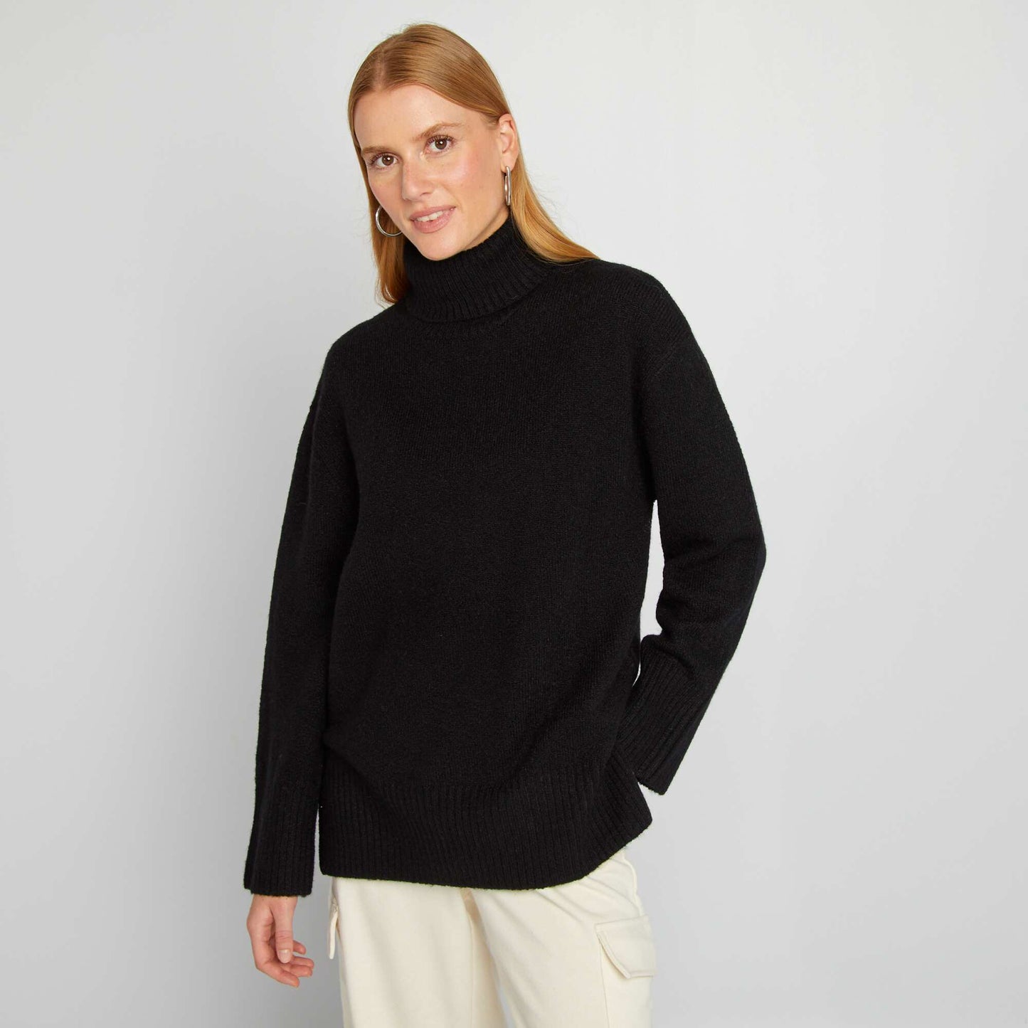 Knit jumper with high neck black