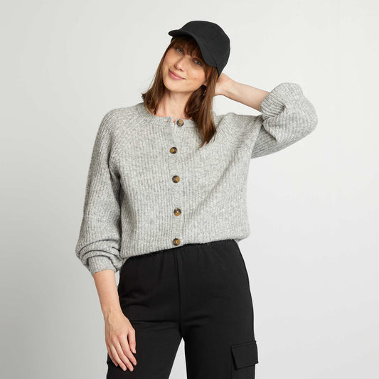 Chunky knit cardigan GREY