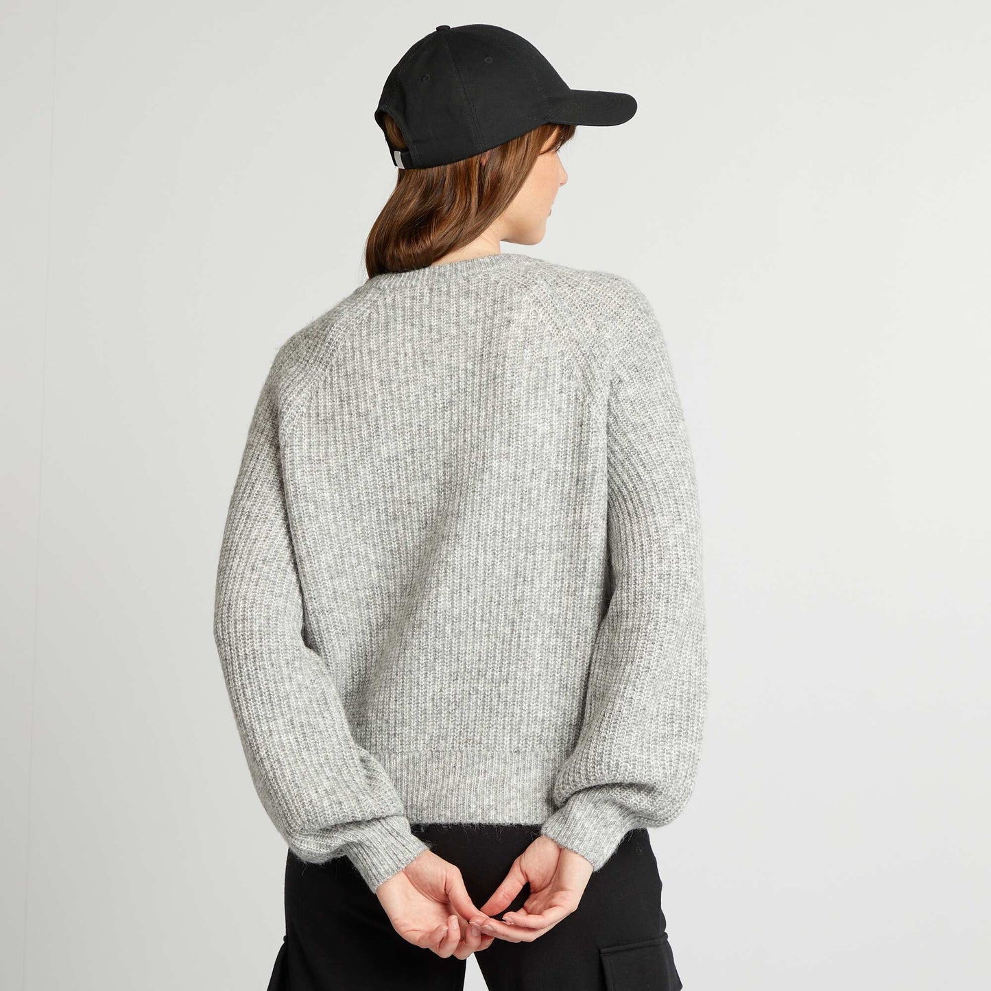 Chunky knit cardigan GREY