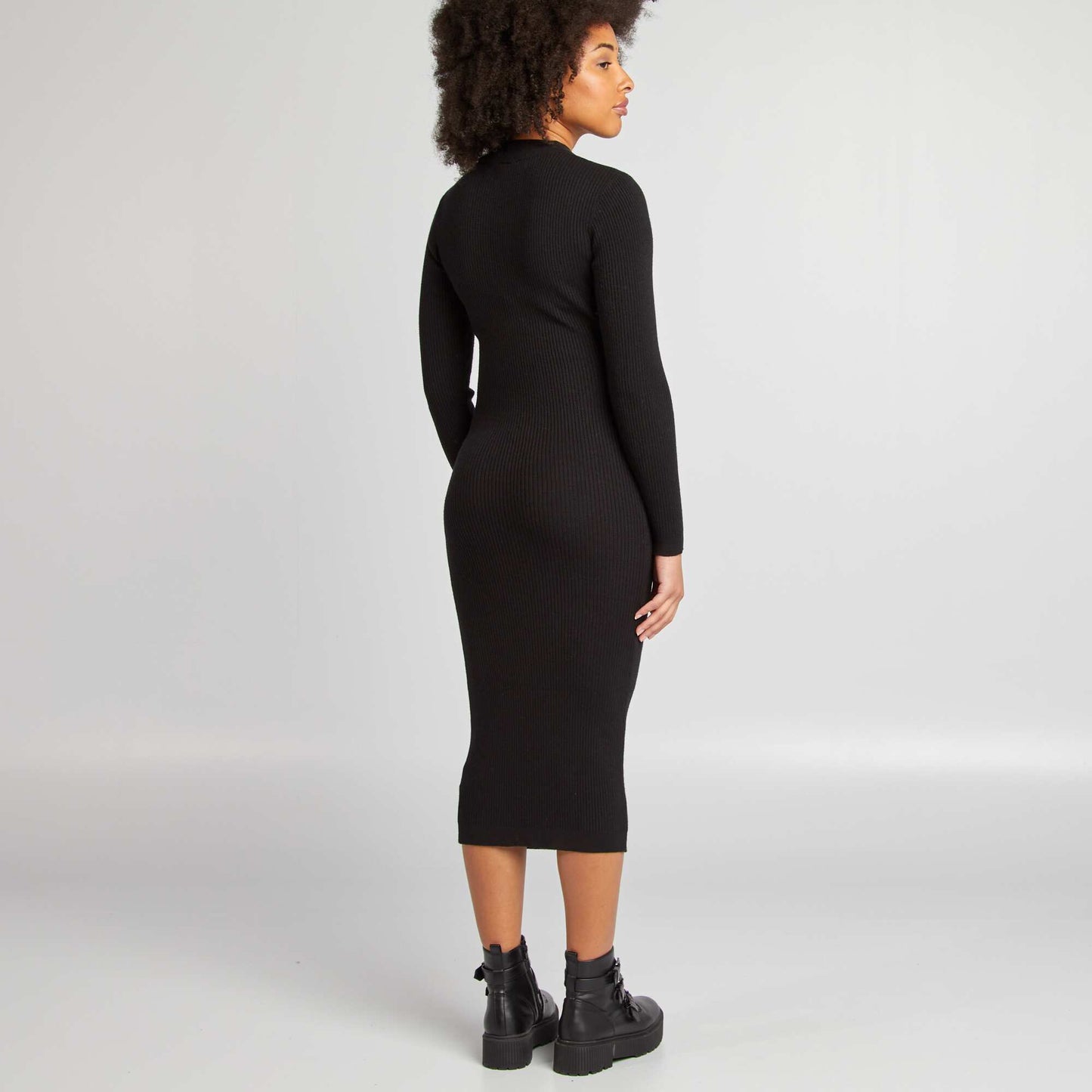 Long maternity dress black