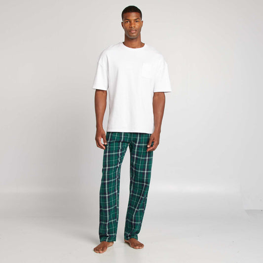 Flannel pyjama bottoms GREEN