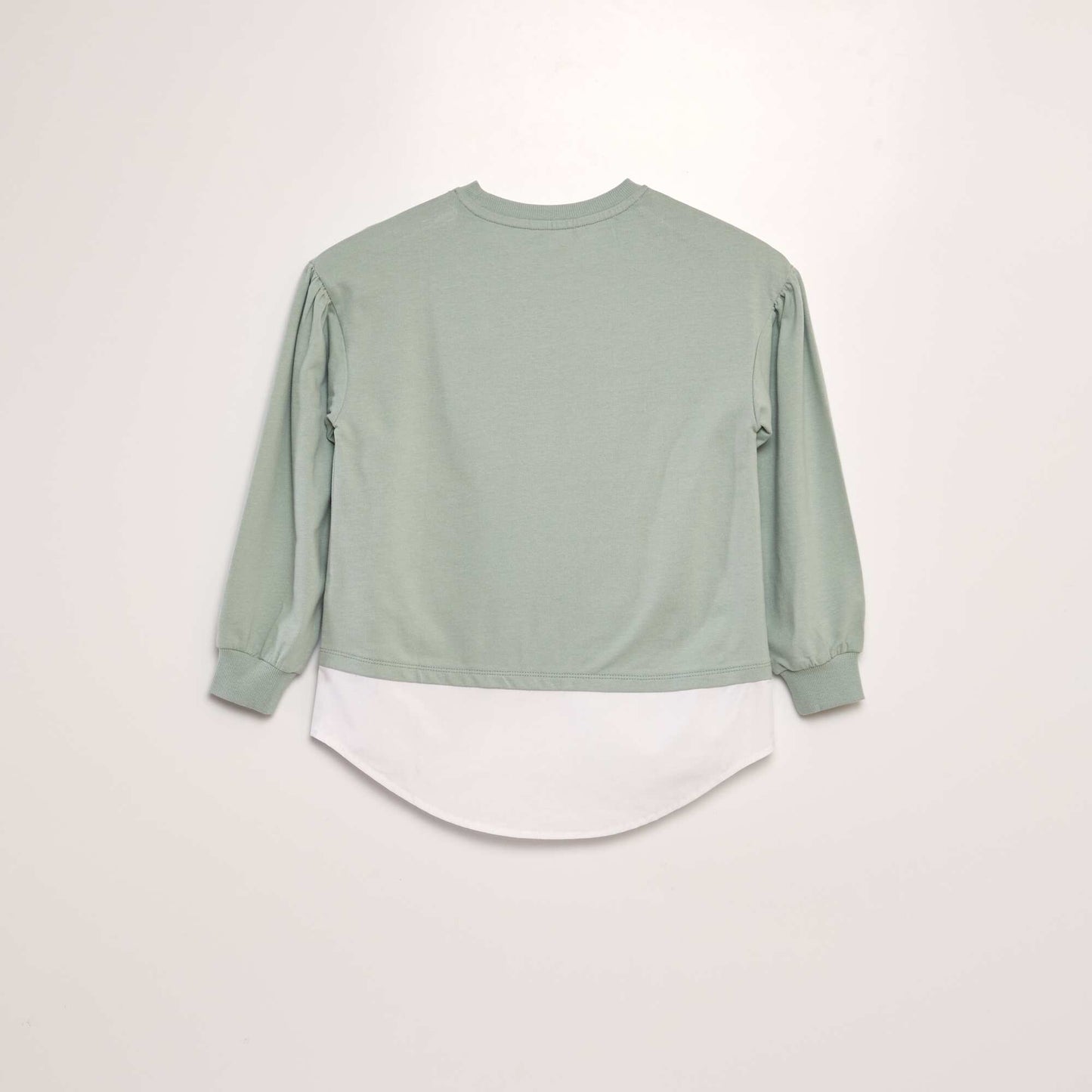 Lightweight sweatshirt with shirt effect GREEN