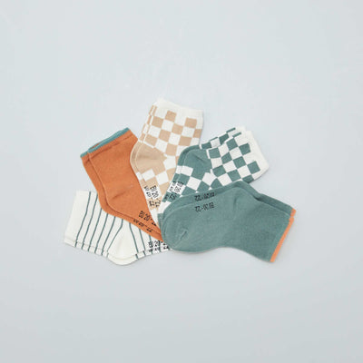 Pack of 5 pairs of stretch knit socks GREEN