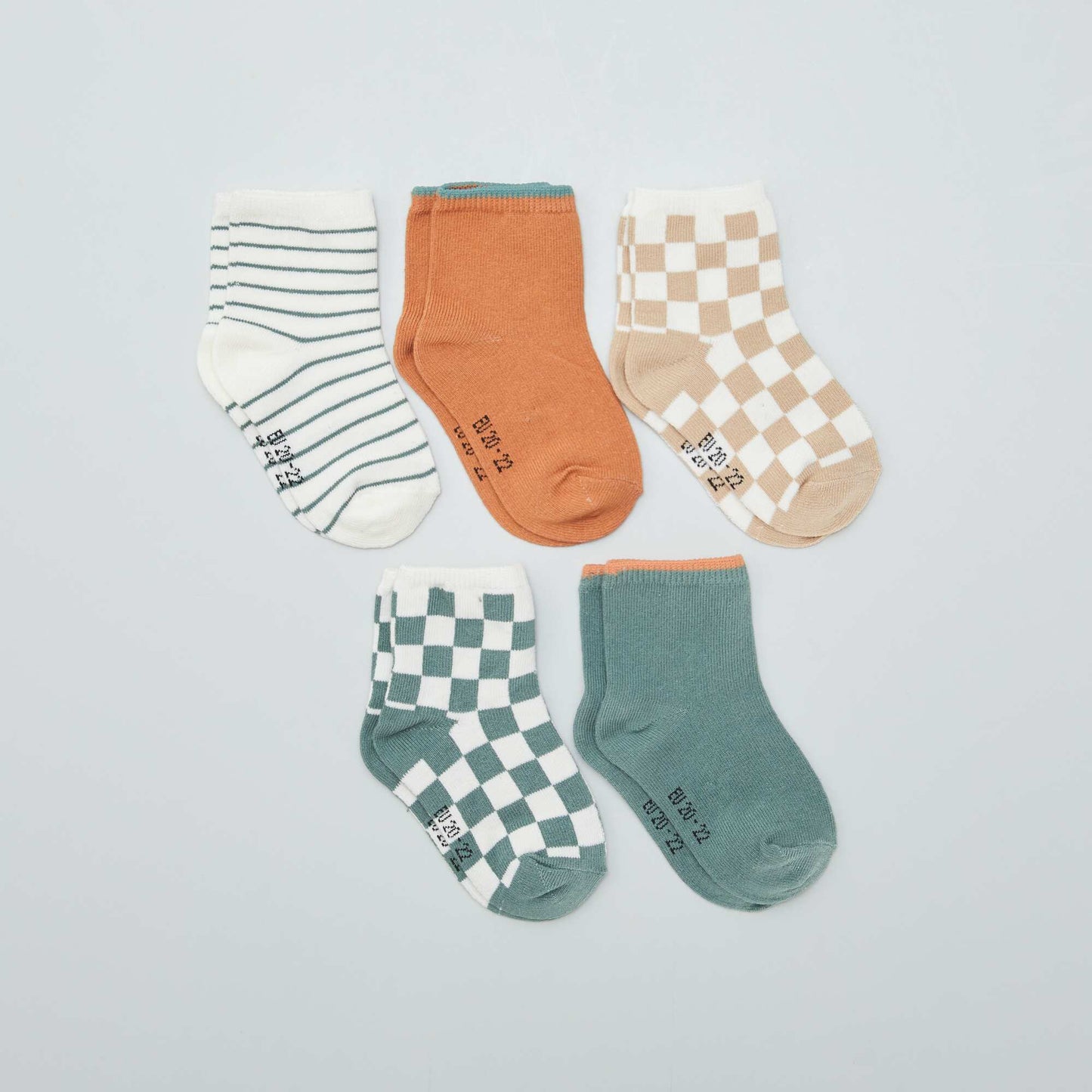 Pack of 5 pairs of stretch knit socks GREEN