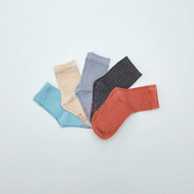 Pack of 5 pairs of plain socks GREY