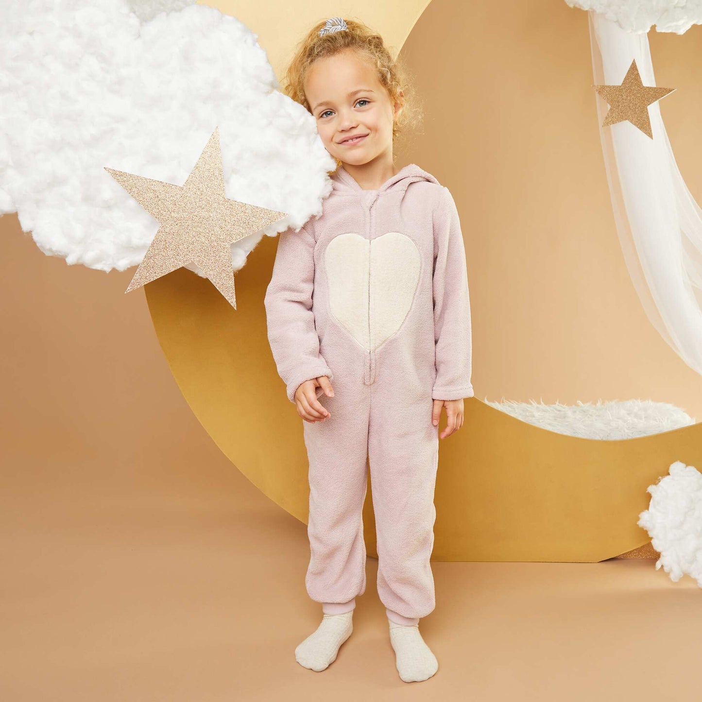 Owl fleece sleep onesie PINK