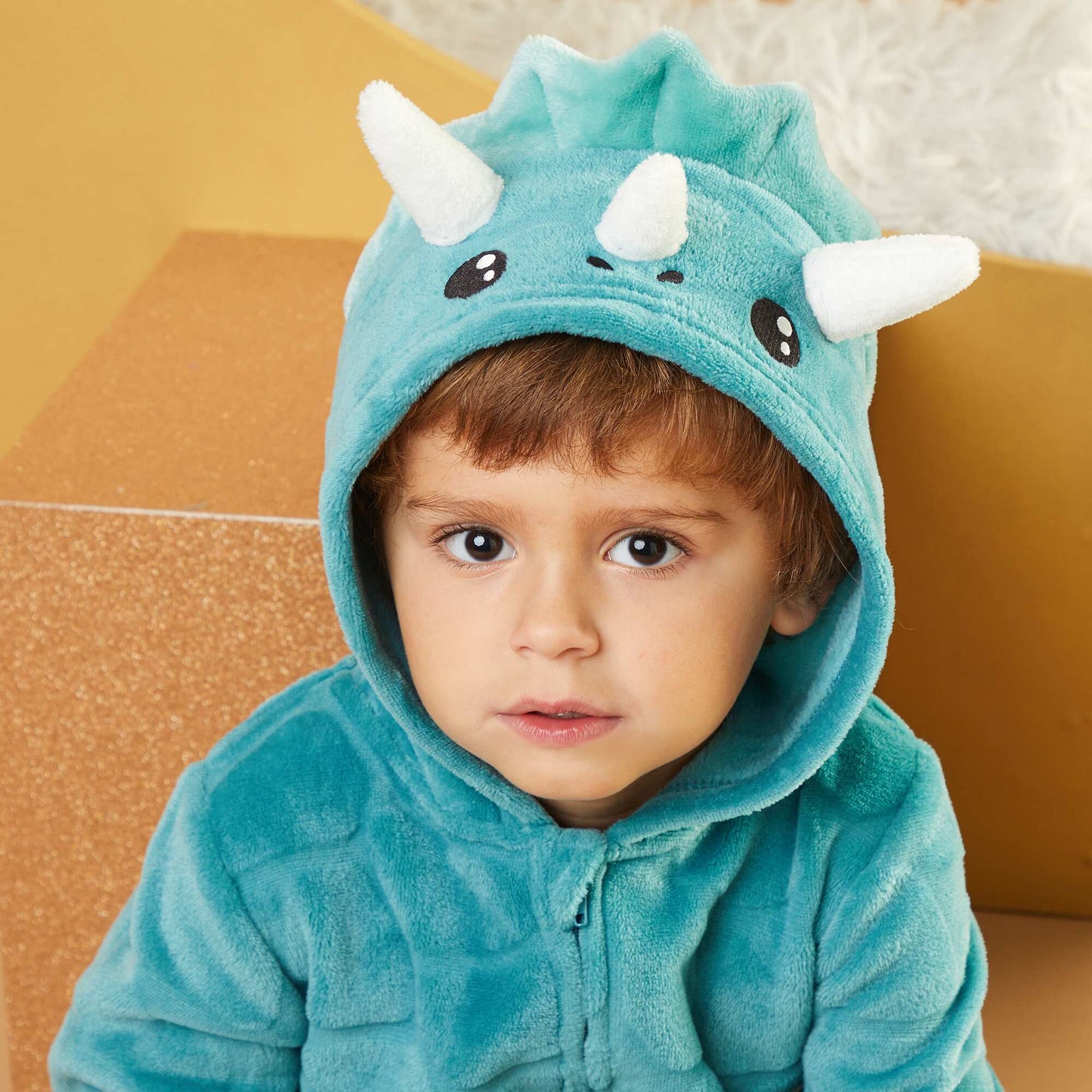 Dinosaur fleece sleep onesie BLUE